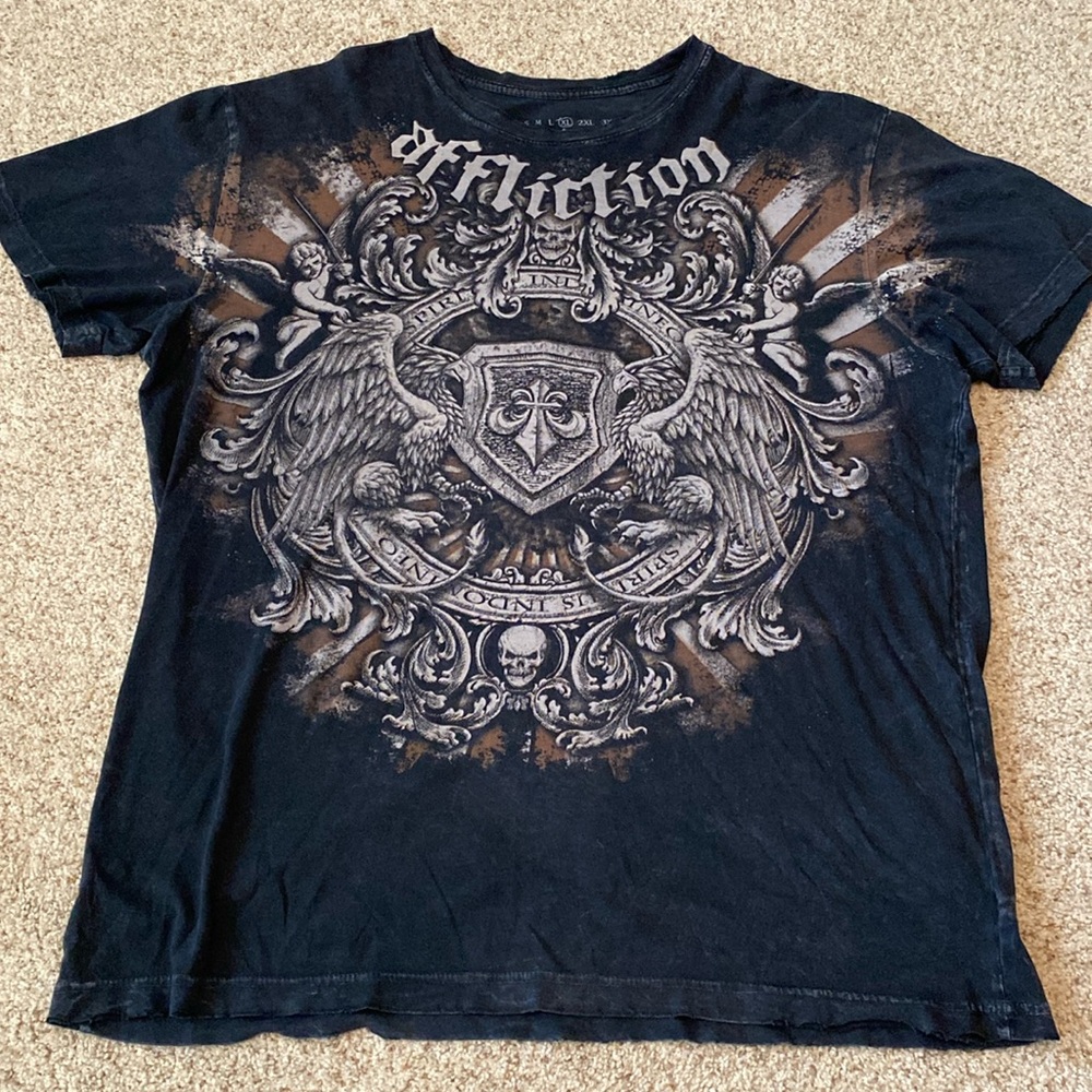 Men’s Black Affliction Tee XL